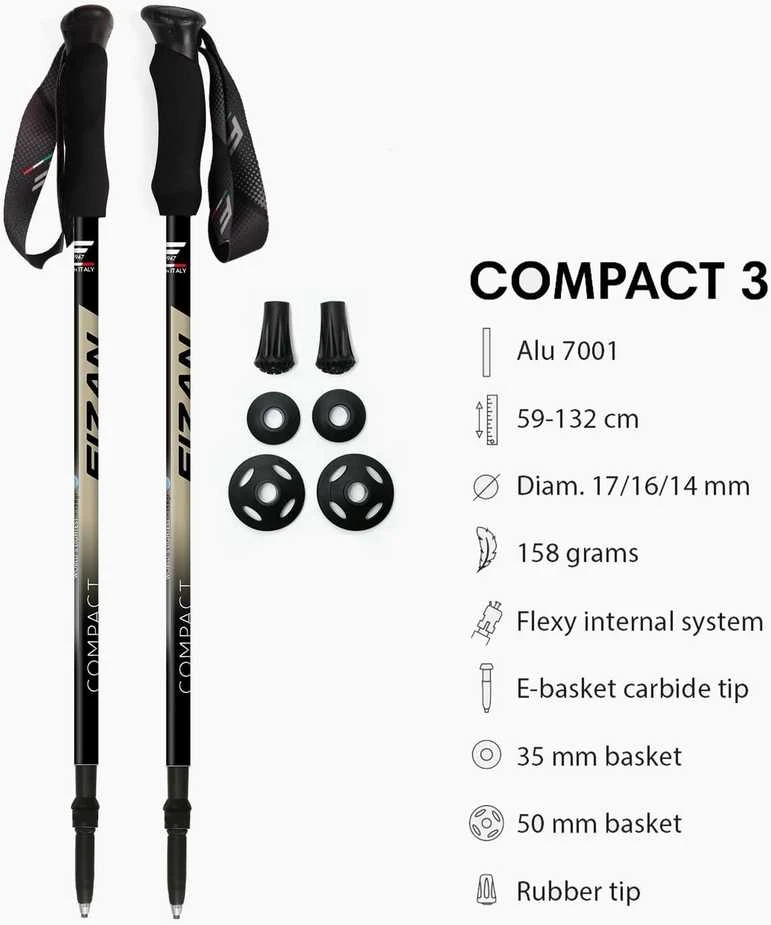 Italija Fizan Compact 3 beige vaikščiojimo lazdos