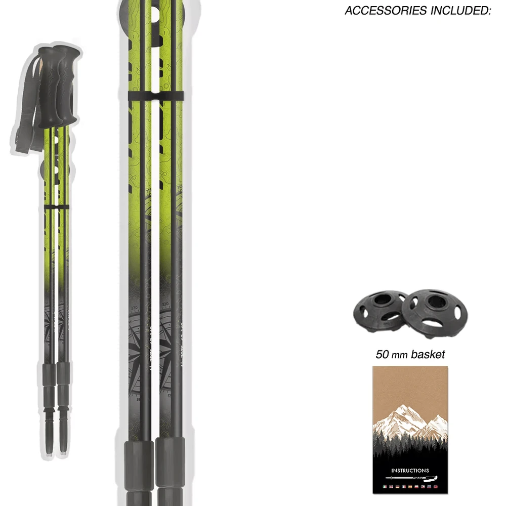 Italija Fizan Explorer lime/pilkas ėjimo lazdos