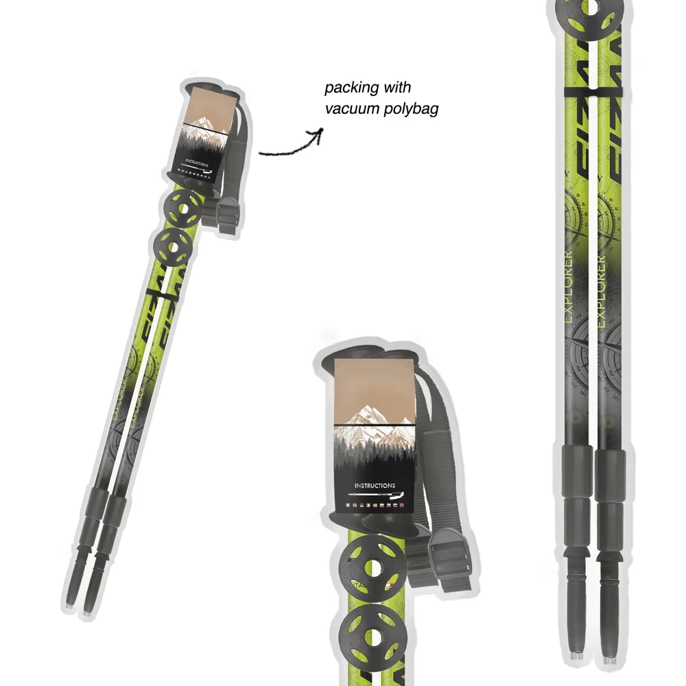 Italija Fizan Explorer lime/pilkas ėjimo lazdos
