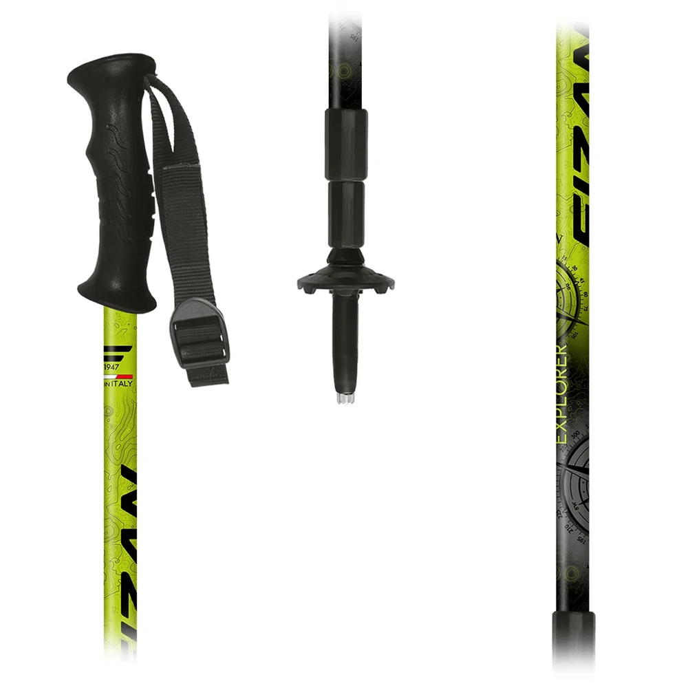 Italija Fizan Explorer lime/pilkas ėjimo lazdos