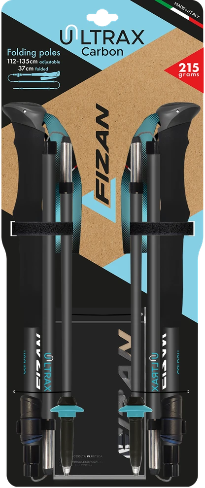 Italija Fizan Ultrax carbon light mėlynas kalnų lazdos