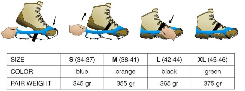Italija Fizan Ice Snow antbačiai ("katės") - L (42-44)