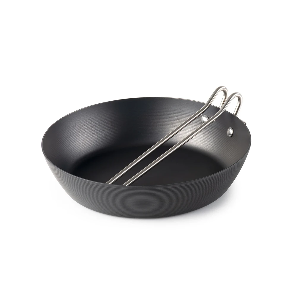JAV GSI Carbon Steel Frypan 25 cm – anglinio plieno keptuvė su sulankstoma rankena