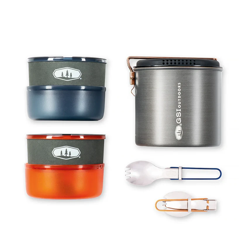 JAV GSI Halulite Dualist anodized puodų rinkinys