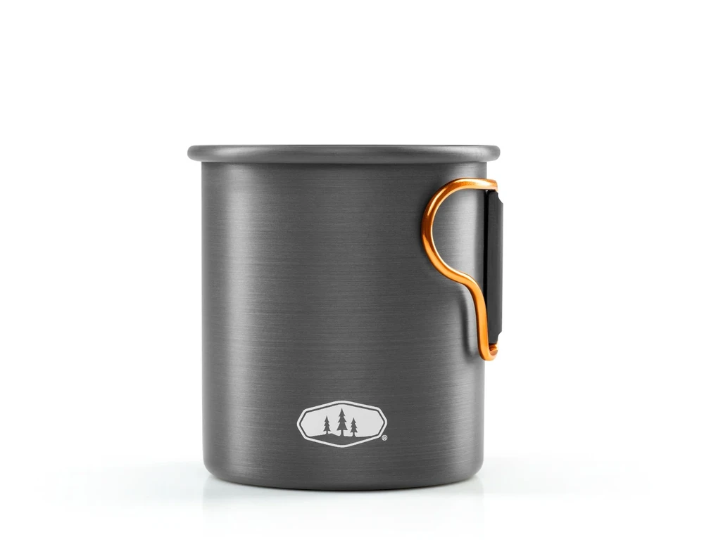 JAV GSI Outdoors Halulite Aluminum Bottle Cup 414 ml kietai anoduoto aliuminio puodelis