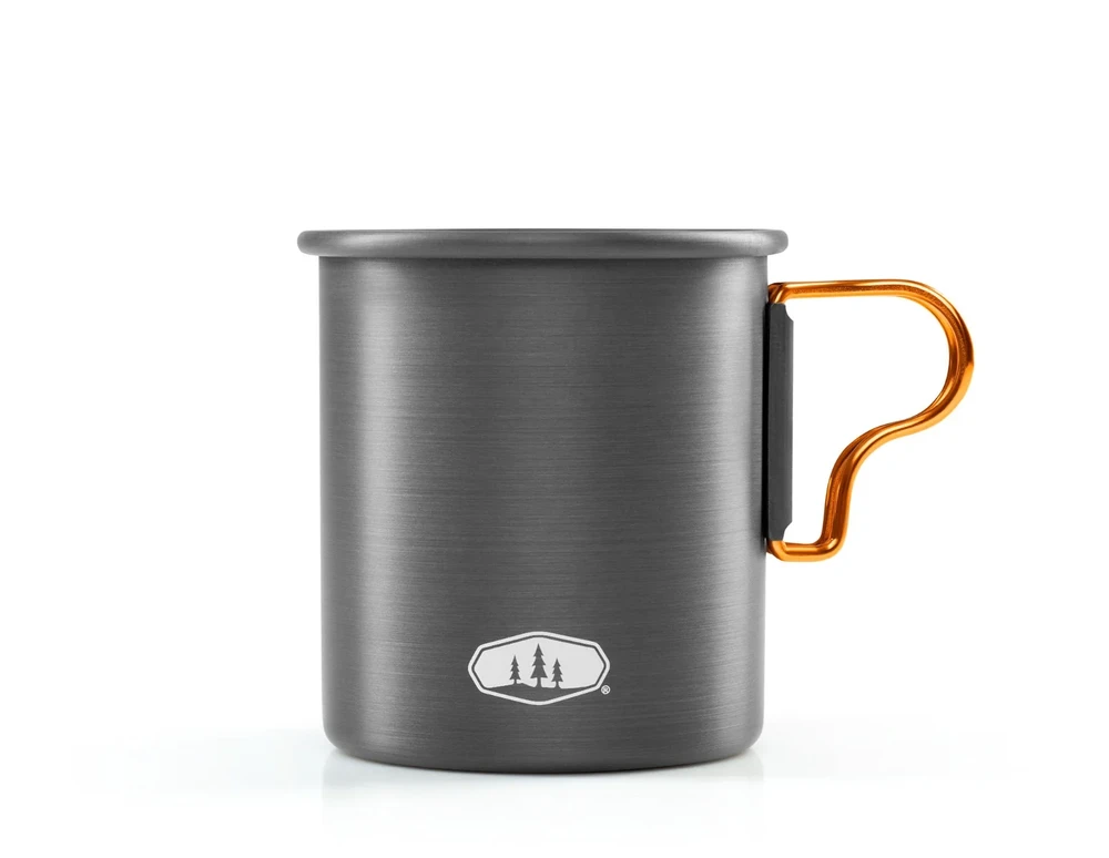JAV GSI Outdoors Halulite Aluminum Bottle Cup 414 ml kietai anoduoto aliuminio puodelis