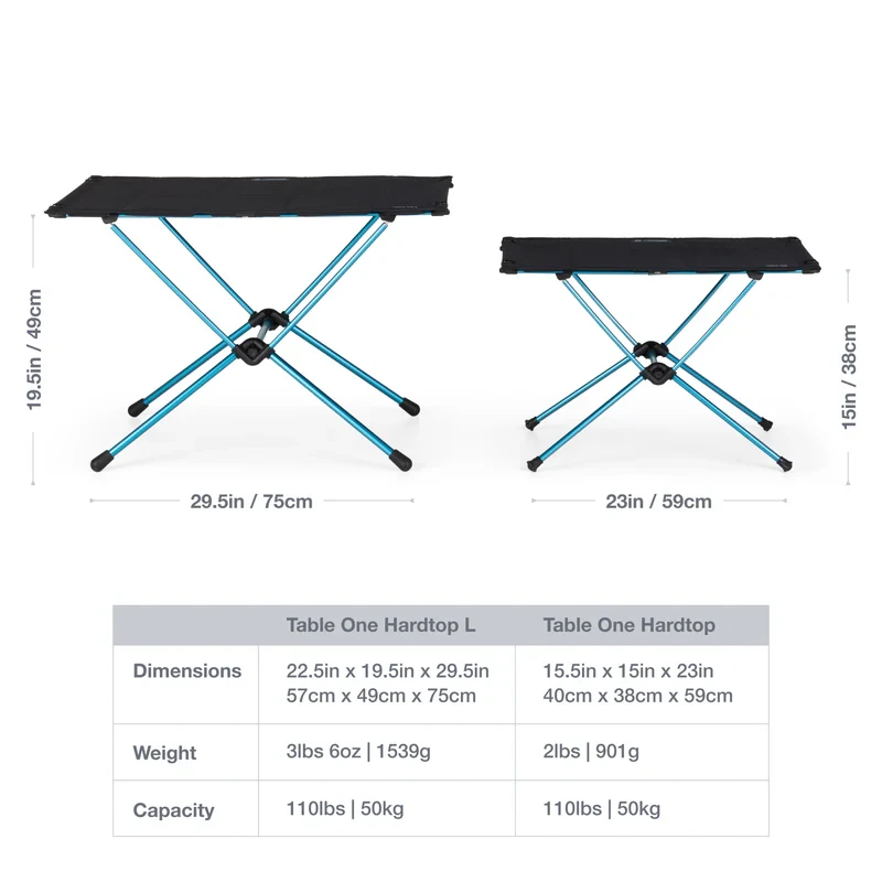 Turistinis stalas Helinox Table One Hard Top Large - Juoda