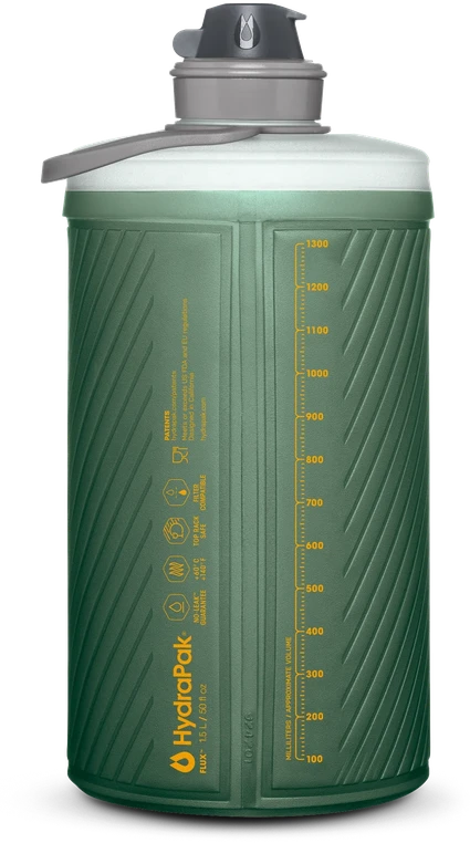 JAV HydraPak Flux 1.5L sulankstoma gertuvė sage žalias