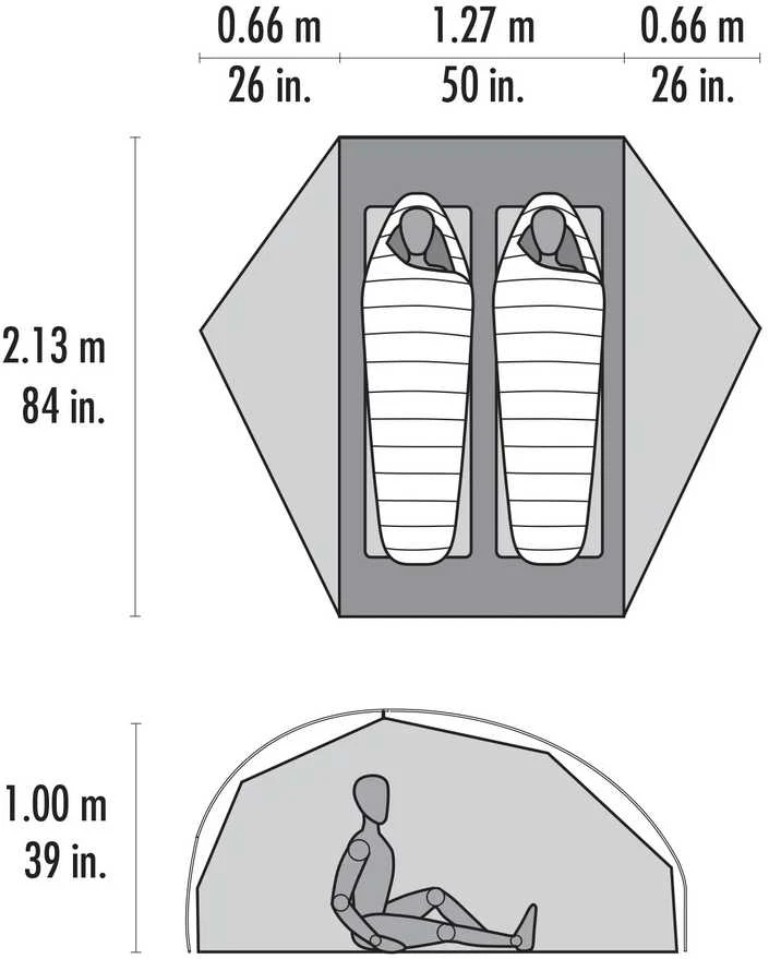 Moser Dvivietė palapinė MSR FreeLite 2 Žalias Tent V3