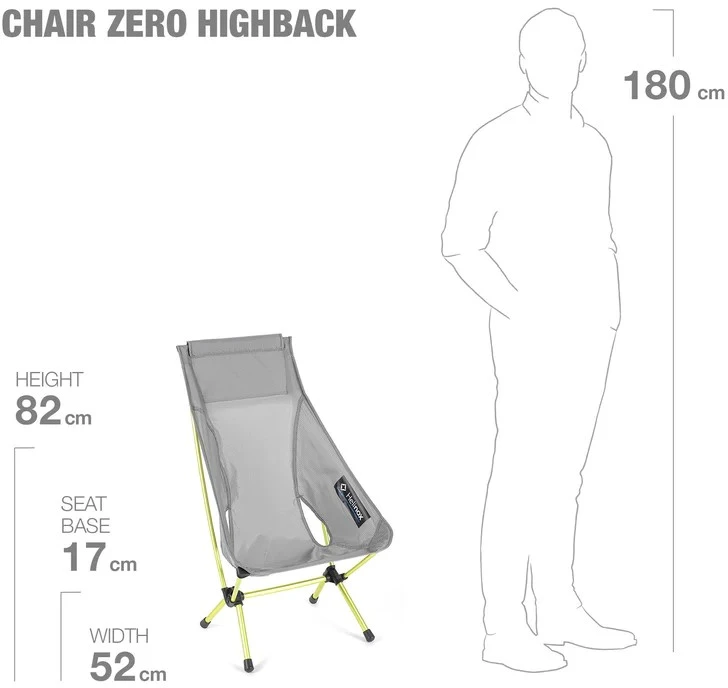 JAV Turistinė kėdė Helinox Chair Zero Highback - Pilka