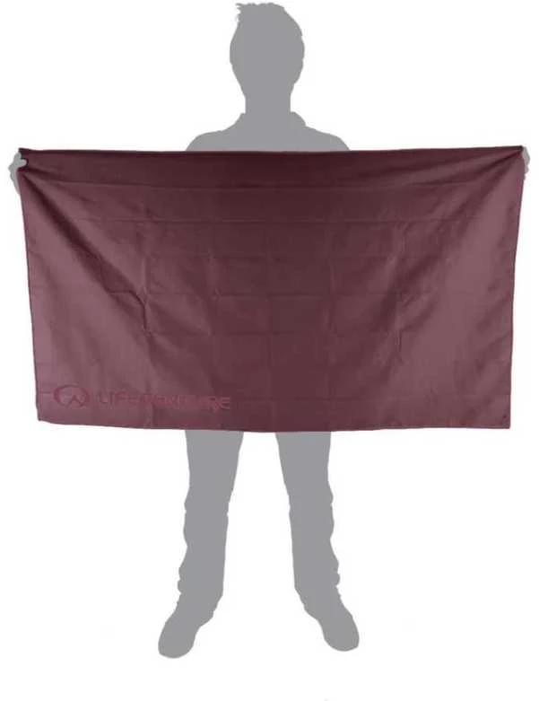 Lifeventure perdirbto minkšto pluošto rankšluostis Trek, juodųjų serbentų spalvos, XL 130x75 cm
