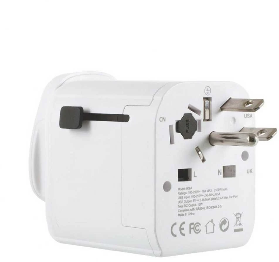 Jungtine Karalyste Kelioninis adapteris Lifeventure USB UK- World Travel Adapteris