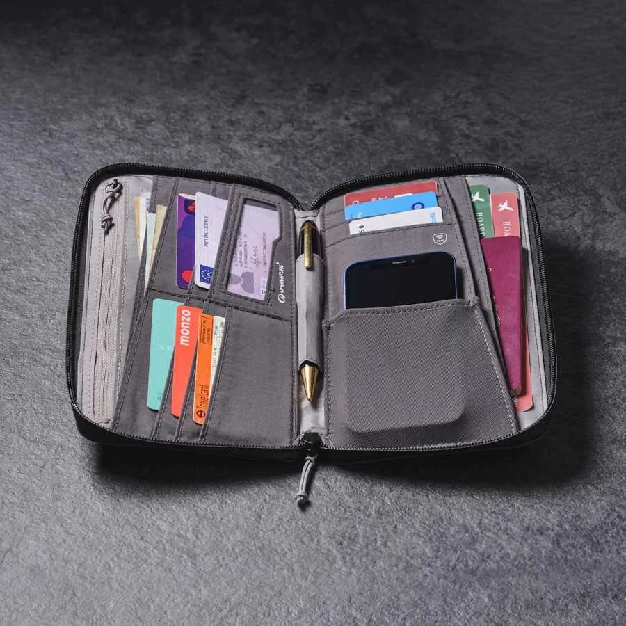 Piniginė dokumentų dėklas Lifeventure RFID Travel Wallet Recycled - Pilka