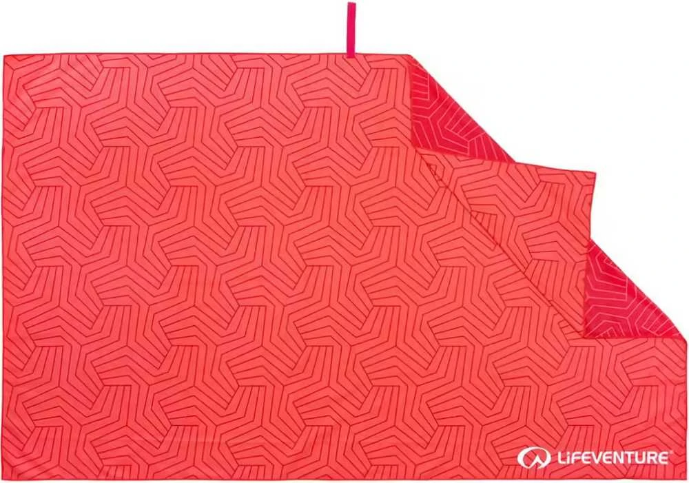 Kelioninis rankšluostis Lifeventure Soft Fibre Recycled Geometric Coral - Giant