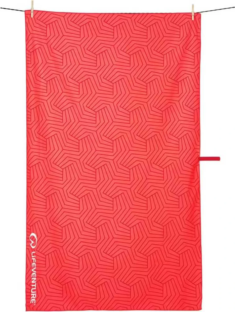 Kelioninis rankšluostis Lifeventure Soft Fibre Recycled Geometric Coral - Giant