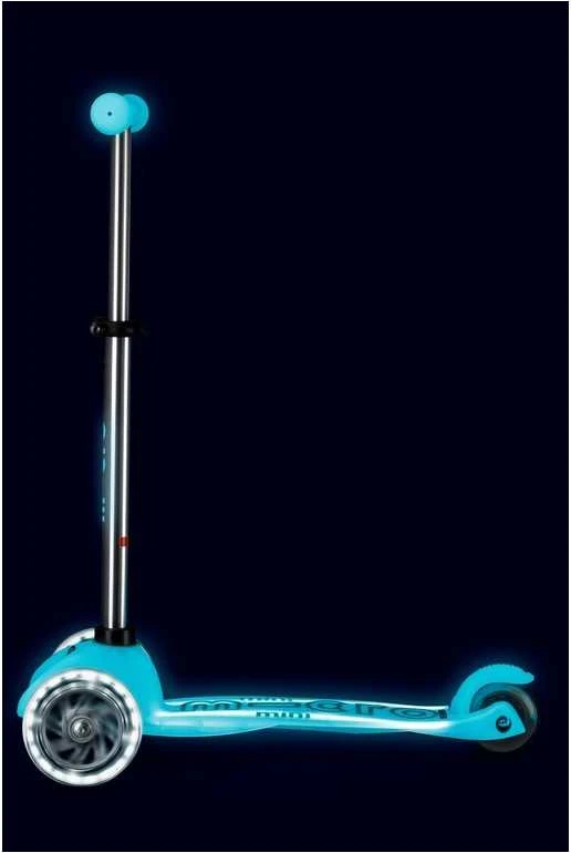 Mini Micro Deluxe Glow LED Plus Glacier Aqua paspirtukas
