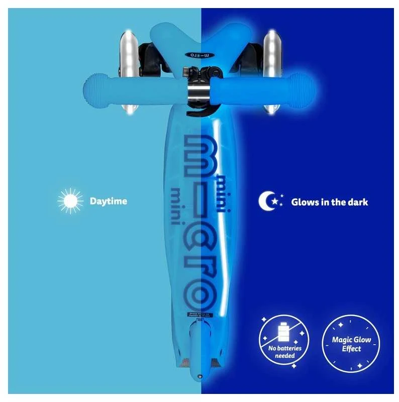 Mini Micro Deluxe Glow LED Plus Glacier Aqua paspirtukas
