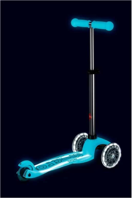 Mini Micro Deluxe Glow LED Plus Glacier Aqua paspirtukas