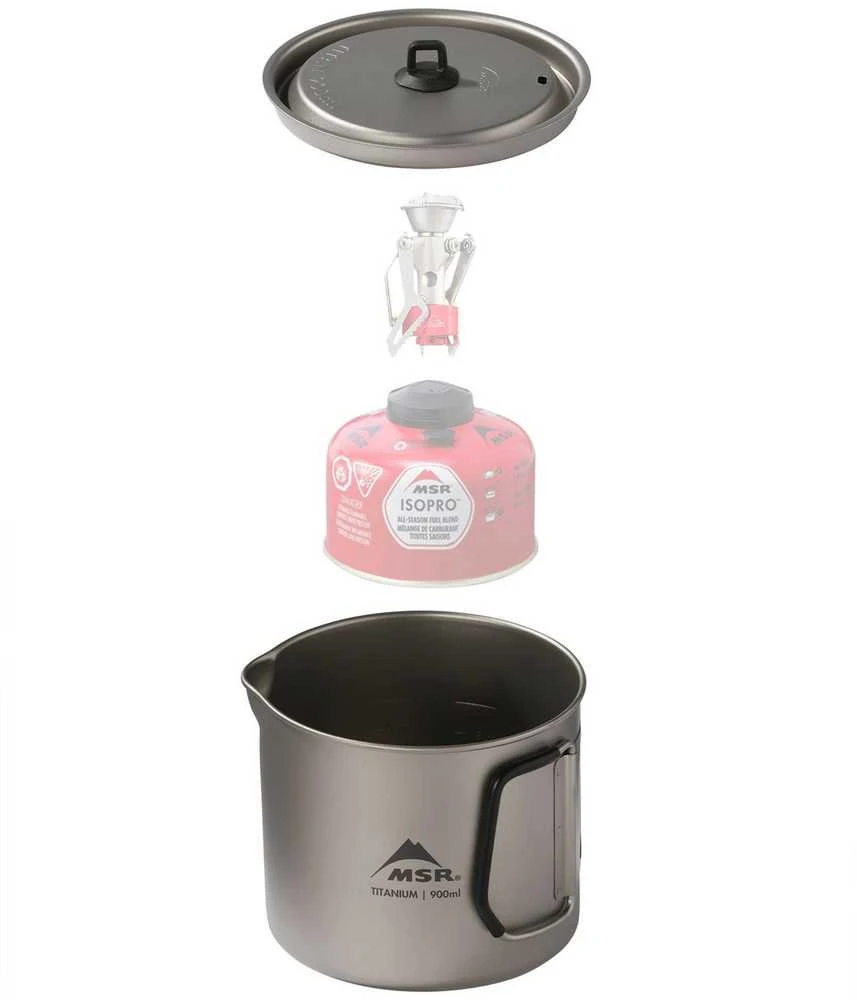 JAV MSR Titan Virdulys 1400 mL titaninis puodas