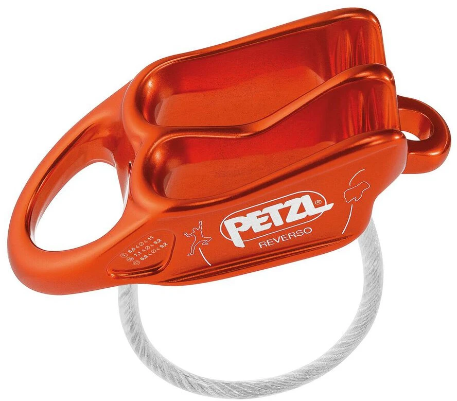 Čekija Petzl Reverso oranžinis nusileidimo :renginys– universalus saugojimo ir nusileidimo įtaisas