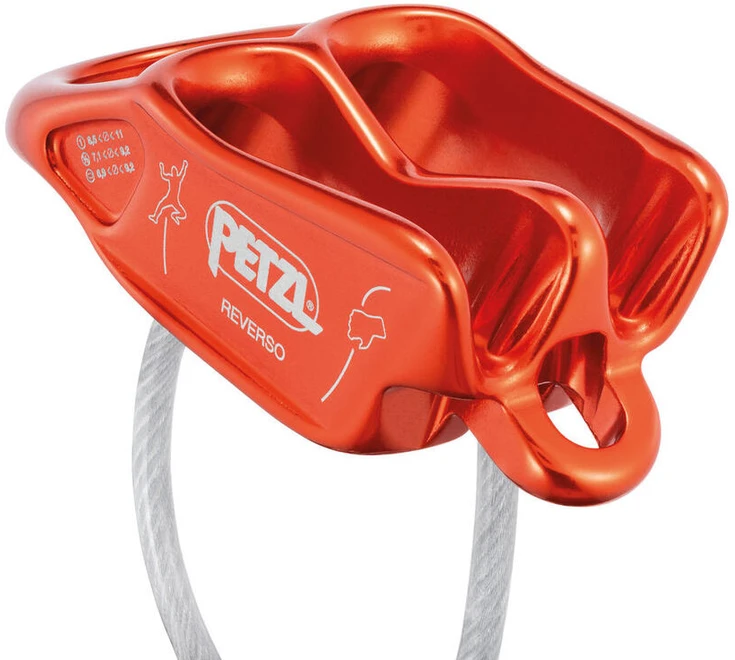 Čekija Petzl Reverso oranžinis nusileidimo :renginys– universalus saugojimo ir nusileidimo įtaisas