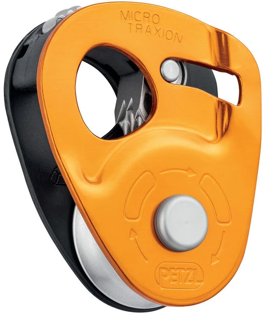 Petzl Micro Traxion skriemulys orandžine šonine plokštele