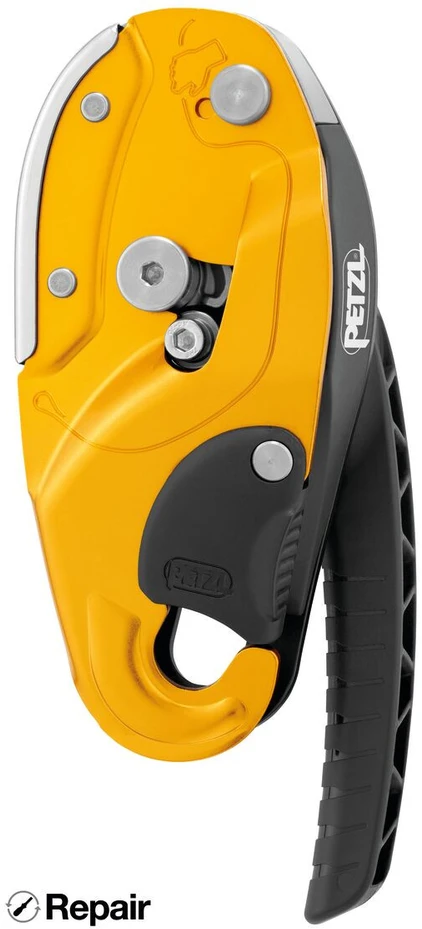 Prancūzija PETZL RIG Repairable – remontuojamas nusileidimo įtaisas, geltonas