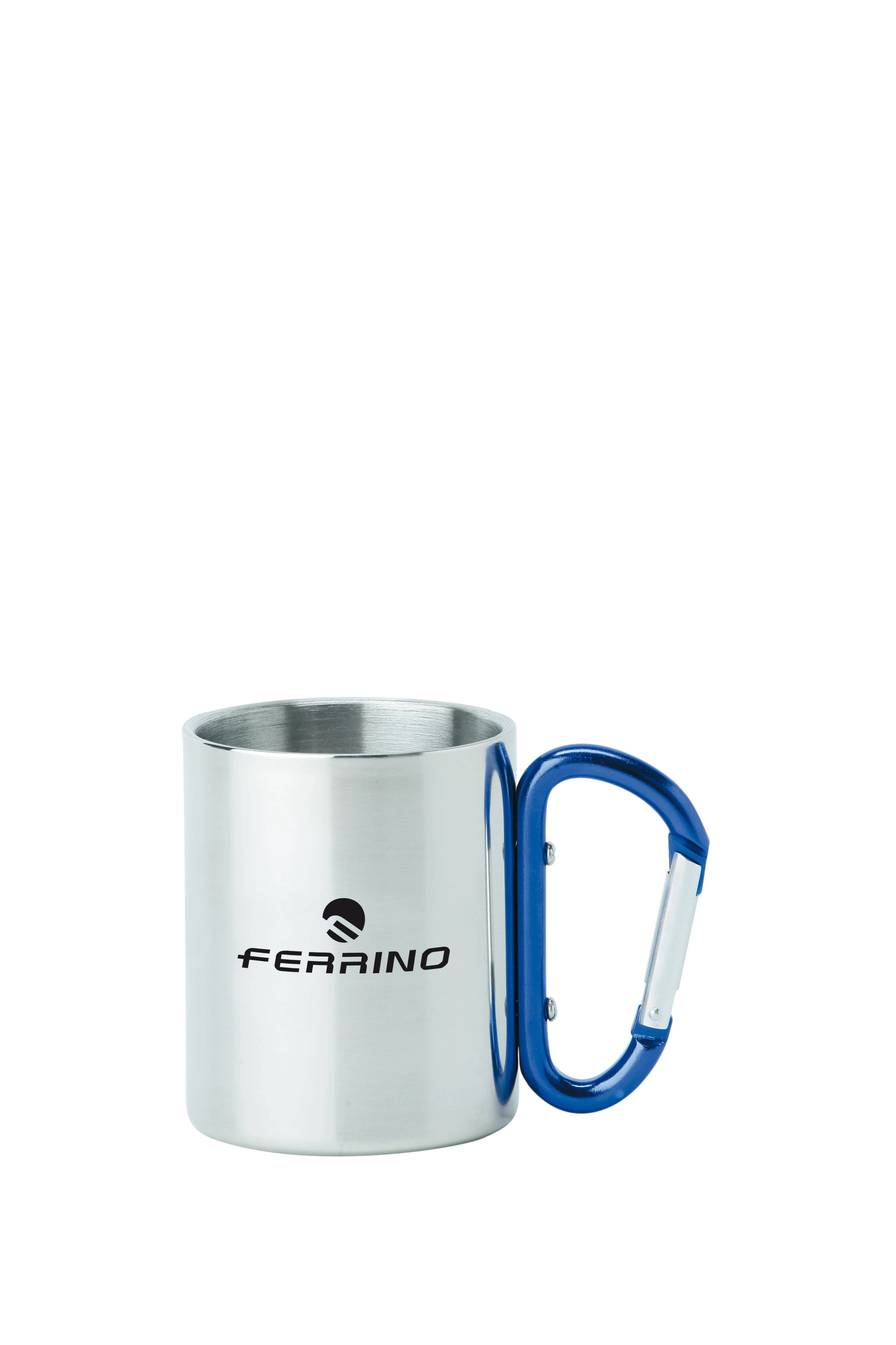 Italija Ferrino inox puodelis su karabinu