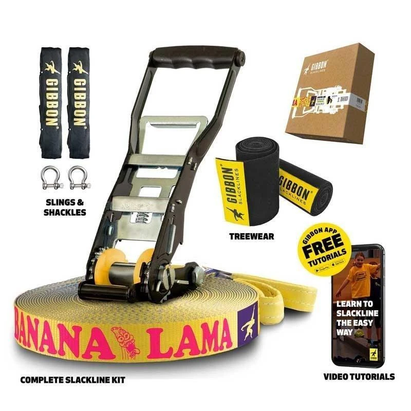 Vokietija Slackline Gibbon Banana Lama TreeWear rinkinys 15m/3,5cm