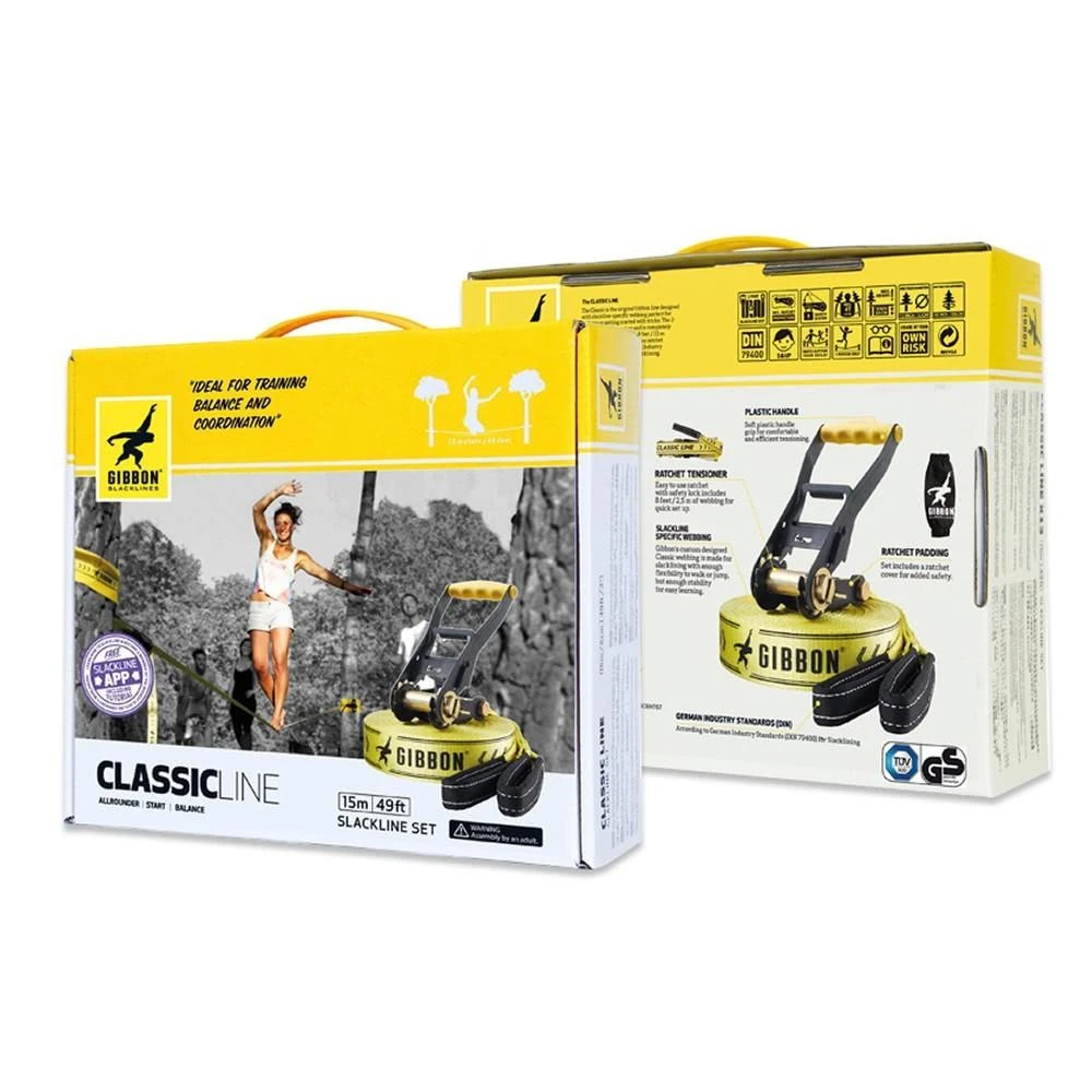Vokietija Slackline Gibbon Classic Line 15m/5cm