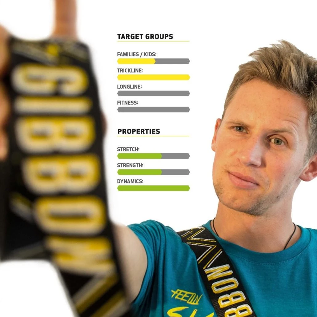 Vokietija Slackline Gibbon JibLine TreeWear rinkinys 15m/5cm