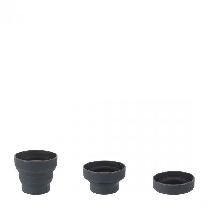 Suspaudžiamas puodelis Lifeventure Silicone Ellipse FlexiMug - Tamsiai pilka