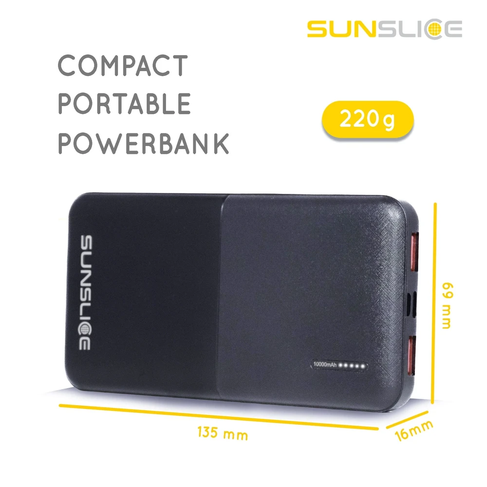 SunSlice Gravity 10'000 mAh Power bank akumuliatorius