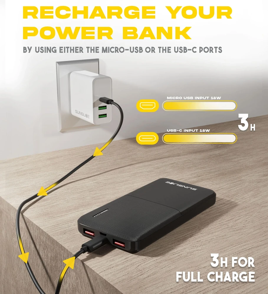 SunSlice Gravity 10'000 mAh Power bank akumuliatorius