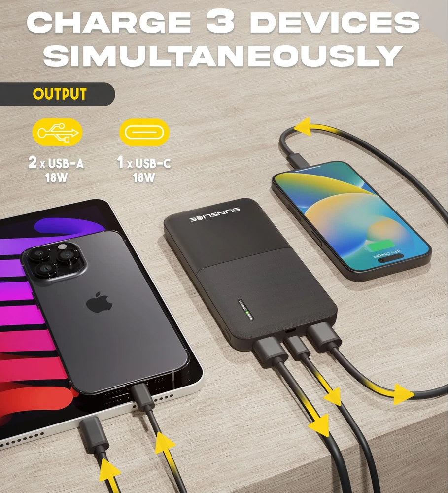 SunSlice Gravity 10'000 mAh Power bank akumuliatorius