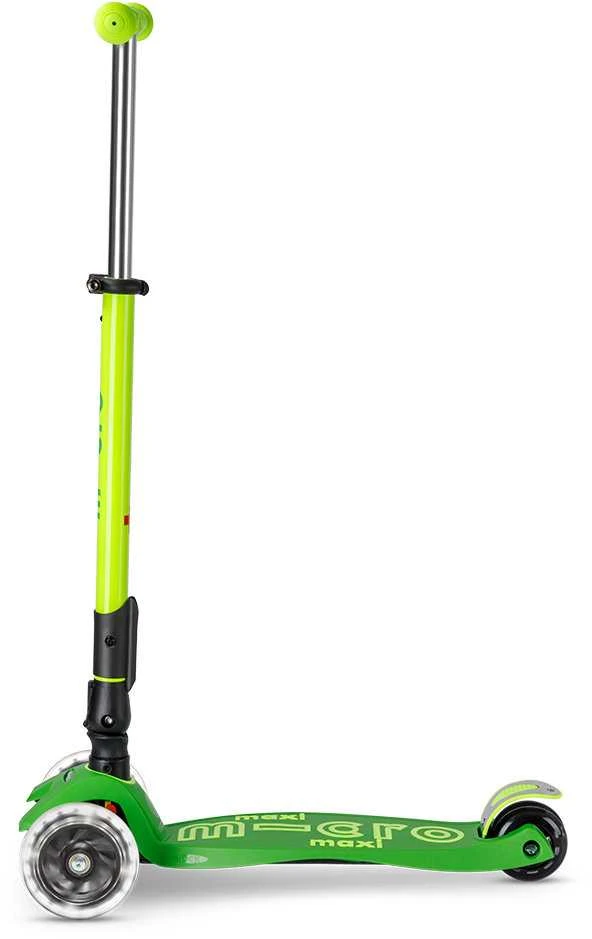 Šveicarija Maxi Micro deluxe foldable led parrot žalias paspirtukas