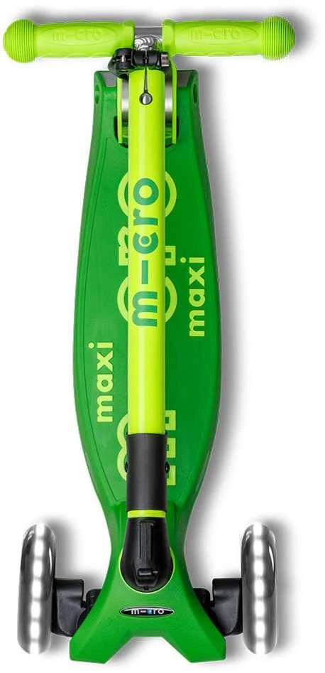 Šveicarija Maxi Micro deluxe foldable led parrot žalias paspirtukas