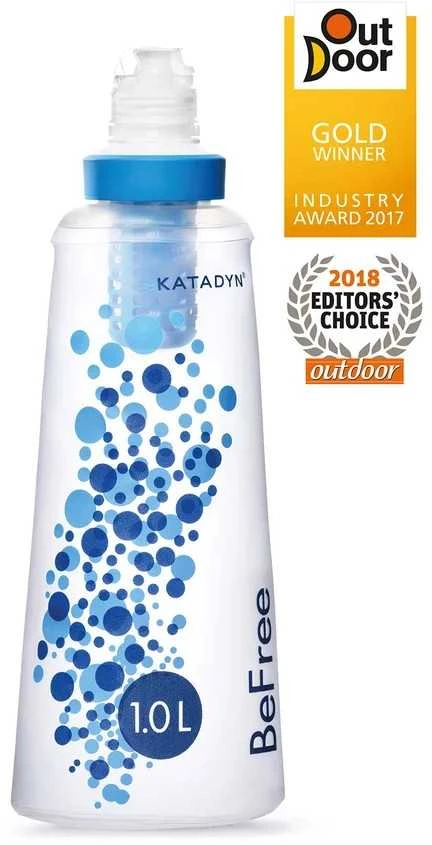 Gertuvė su filtru Katadyn BeFree, 1L | spalva: balta/mėlyna