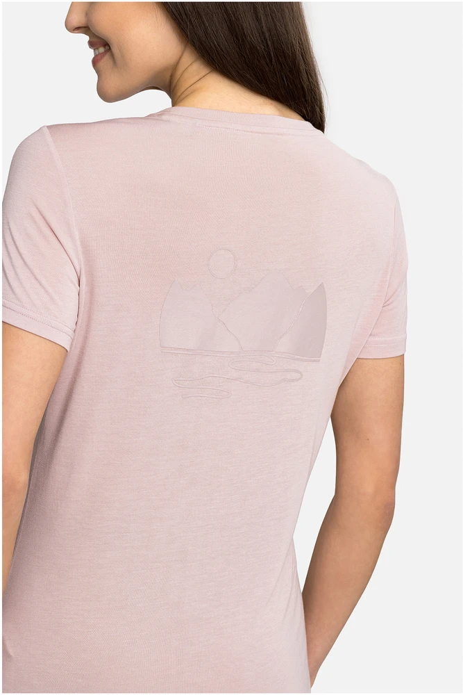 Viking Morain Bamboo Lady moteriški bambukiniai marškinėliai Light Rožinė - XL