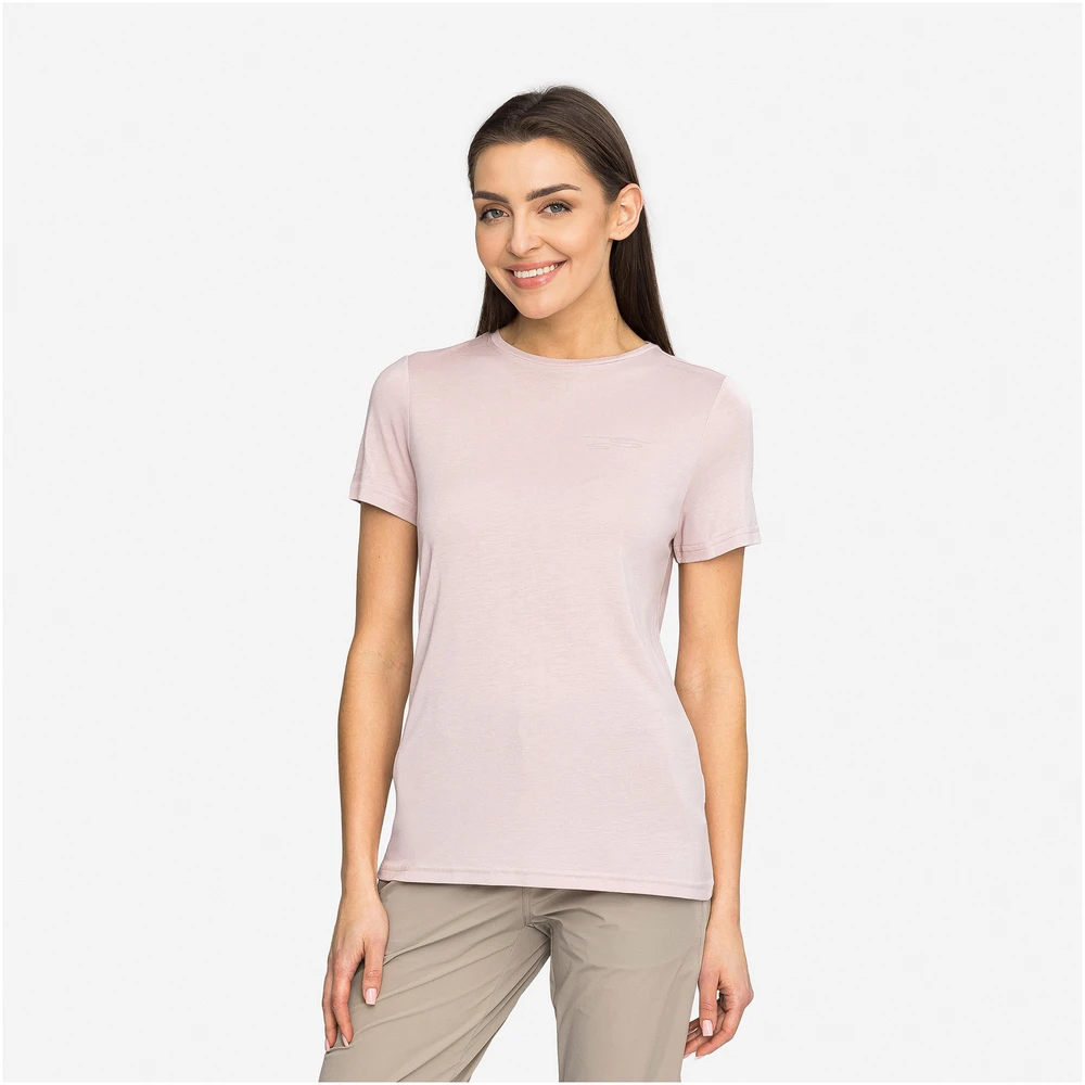 Viking Morain Bamboo Lady moteriški bambukiniai marškinėliai Light Rožinė - XL