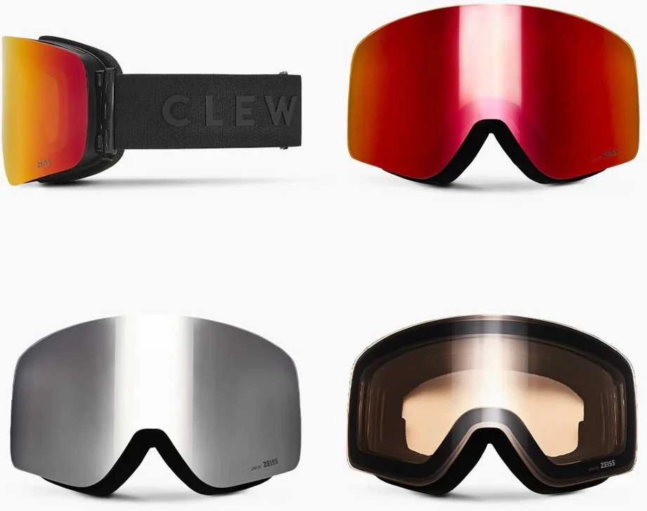 Vokietija Clew Magnetic Slim juodas goggle 3 lęšiai