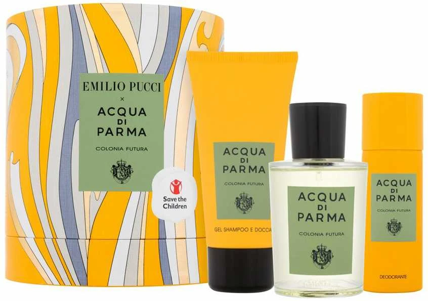 Set Acqua di Parma: Colonia Futura Eau De Cologne For Men, 100 ml + Colonia Futura Dušo želė & Šampūnas 2-In-1, 75 ml + Colonia Futura Anti-Sweat Dezodorantas Purškiklis For Men, 50 ml