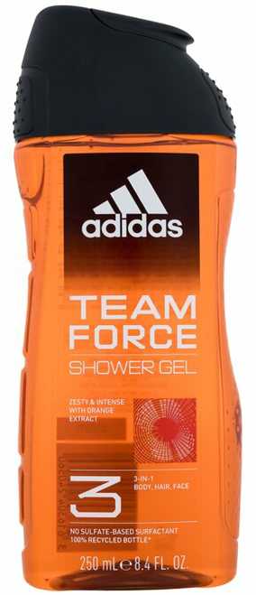 Adidas Team Force Dušo želė 3-In-1 Dušo želė vyrams, 250 ml