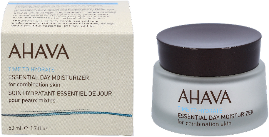 AHAVA Time To Hydrate Essential Day Moisturizer drėkinamasis dieninis veido kremas mišriai veido odai, 50 ml