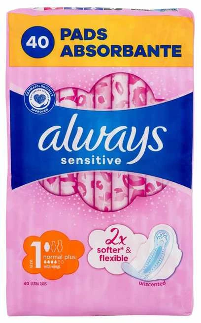 Higieniniai paketai ALWAYS Ultra Sensitive Quattro, 40 vnt.