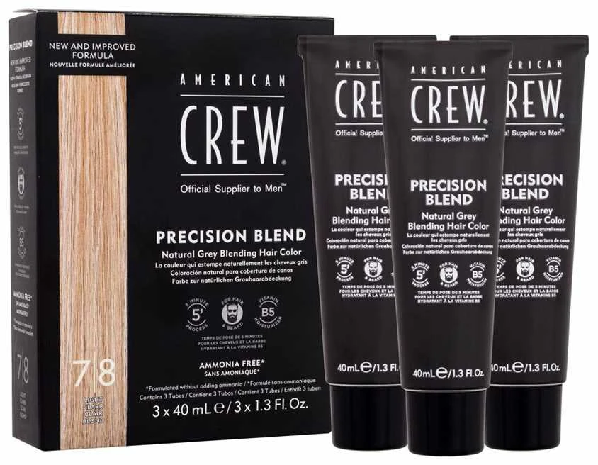 "American Crew Precision Blend 7 8 Light" 3 dalių rinkinys
