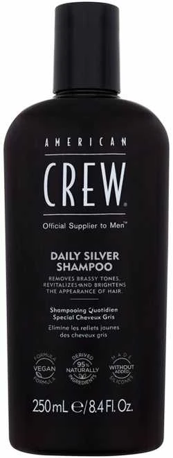 American Crew Daily Sidabrinis Paraben-Free Hair Šampūnas For Spalvą išsaugantis, 250 ml