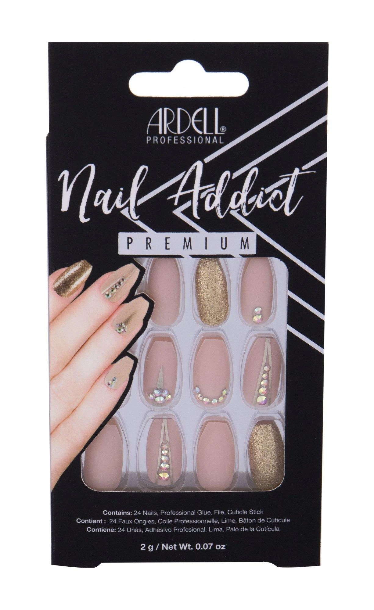 "Ardell Nail Addict Nude Jeweled False Nails" dirbtiniai nagai