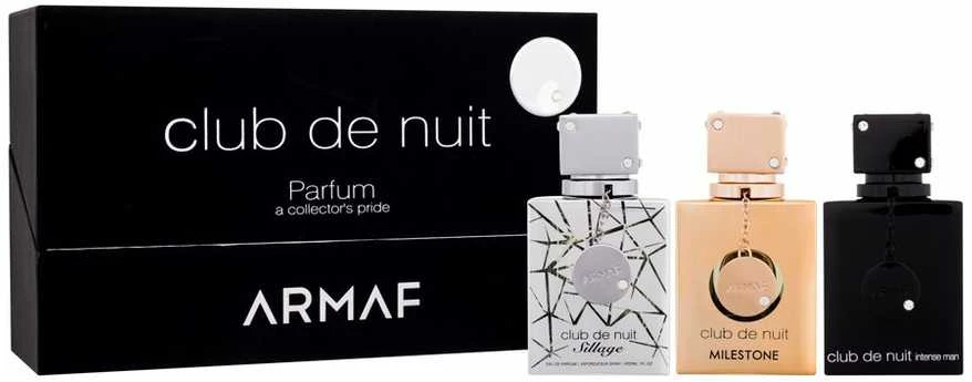 Armaf Club de Nuit A Collector's Pride Perfume rinkinys vyrams (Perfume Club de Nuit Sillage 30 ml + Perfume Club de Nuit Intense Man 30 ml + Perfume Club de Nuit Milestone 30 ml)