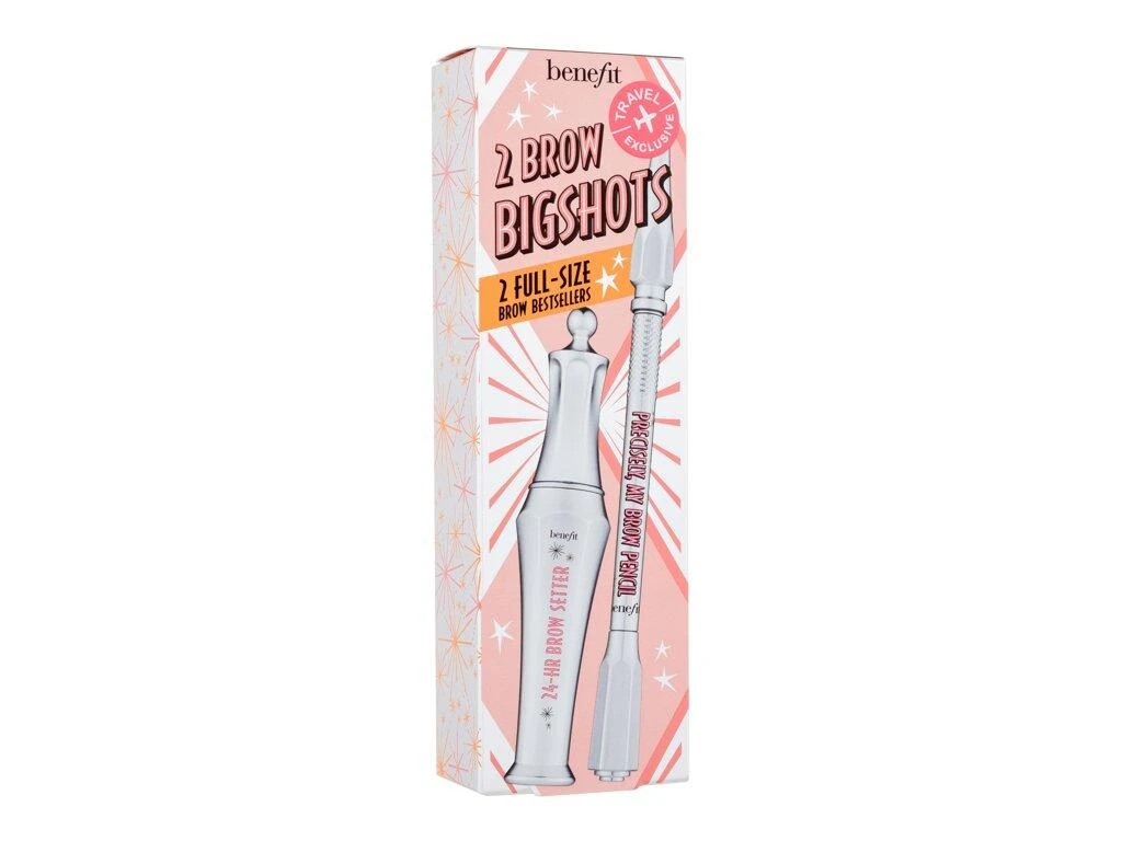 Benefit 2 Brow Bigshots Duo Set antakių priežiūros rinkinys (Precisely, My Brow pieštukas 4 Warm Deep Brown 0,08 g + 24H Brow Setter antakių gelis, 7 ml)